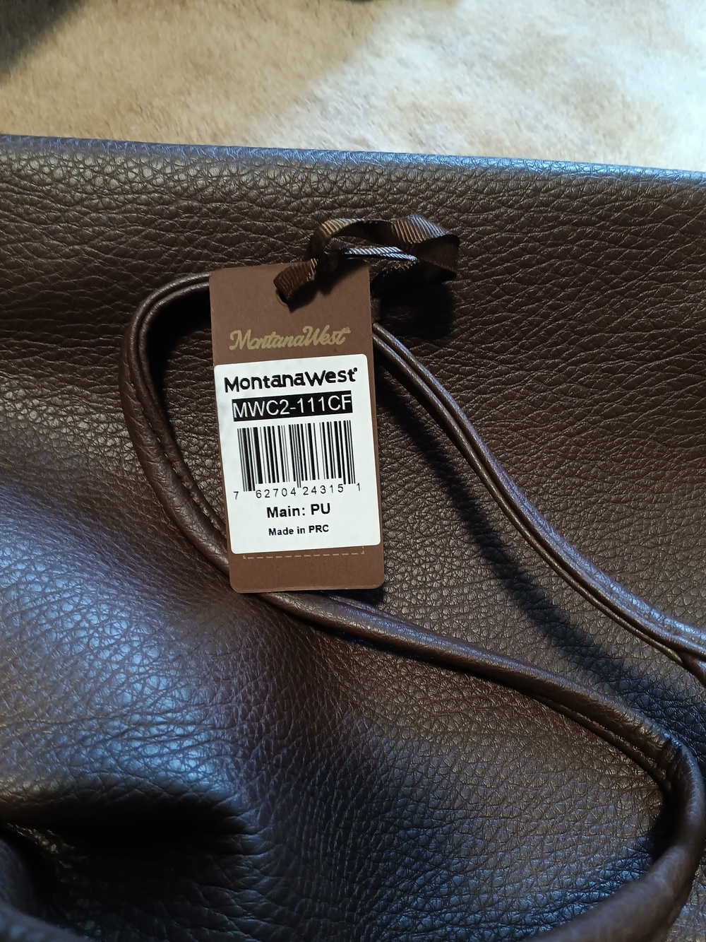 Montana West Brown Pebbled Hobo Shoulder Bag - Picture 10 of 10